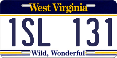 WV license plate 1SL131