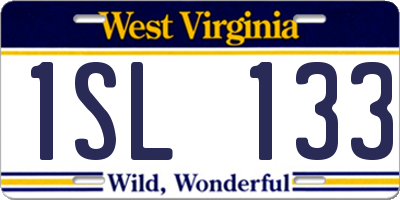 WV license plate 1SL133