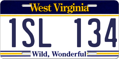 WV license plate 1SL134