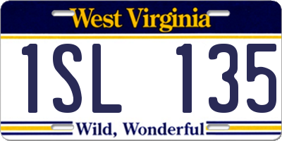 WV license plate 1SL135