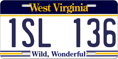WV license plate 1SL136