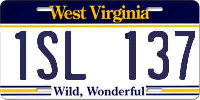 WV license plate 1SL137
