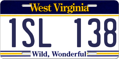 WV license plate 1SL138