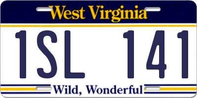 WV license plate 1SL141