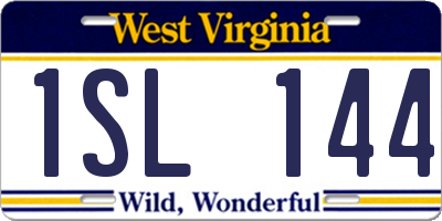 WV license plate 1SL144