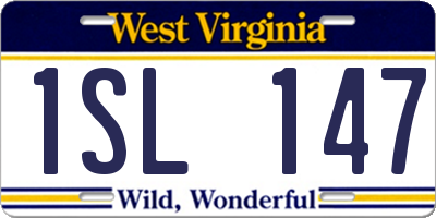 WV license plate 1SL147
