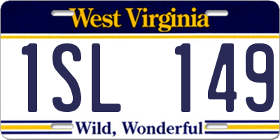 WV license plate 1SL149