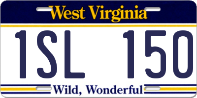 WV license plate 1SL150