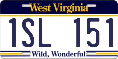 WV license plate 1SL151