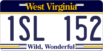 WV license plate 1SL152