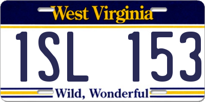 WV license plate 1SL153