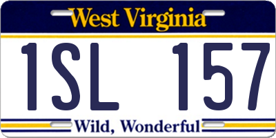 WV license plate 1SL157
