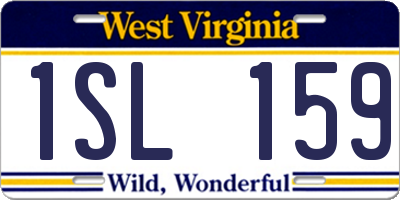 WV license plate 1SL159