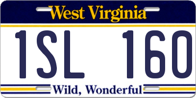 WV license plate 1SL160