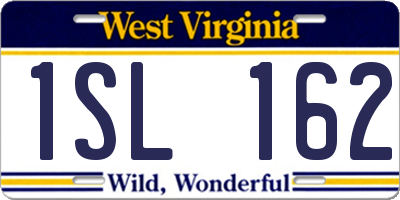 WV license plate 1SL162