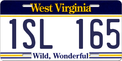 WV license plate 1SL165