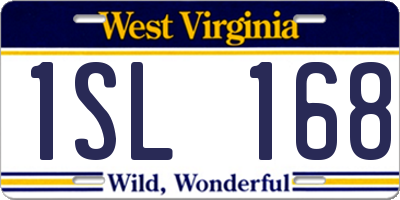 WV license plate 1SL168