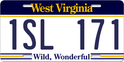 WV license plate 1SL171