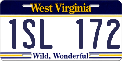 WV license plate 1SL172