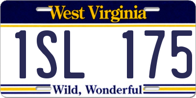 WV license plate 1SL175