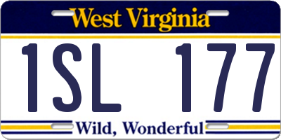 WV license plate 1SL177