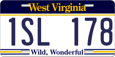 WV license plate 1SL178