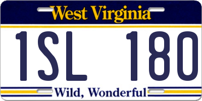 WV license plate 1SL180