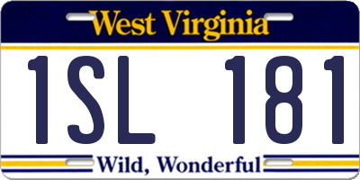 WV license plate 1SL181