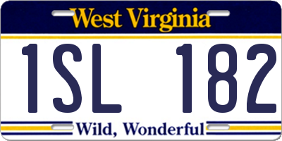 WV license plate 1SL182