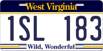 WV license plate 1SL183