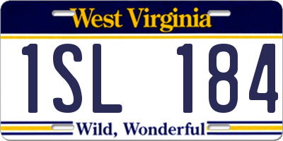 WV license plate 1SL184