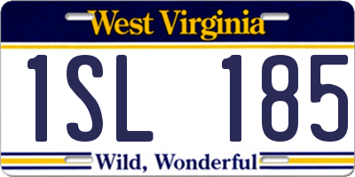 WV license plate 1SL185