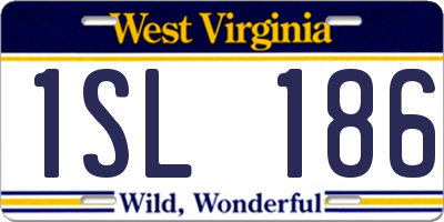 WV license plate 1SL186