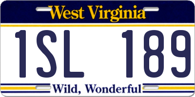 WV license plate 1SL189