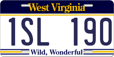 WV license plate 1SL190