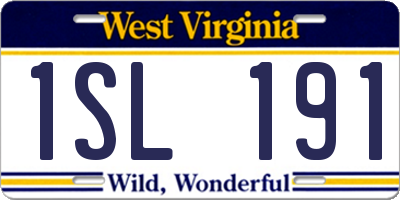 WV license plate 1SL191