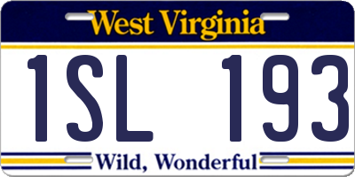 WV license plate 1SL193