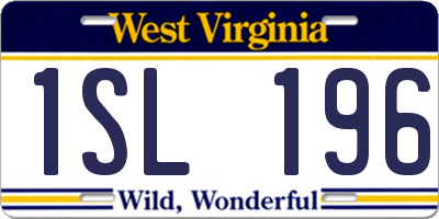 WV license plate 1SL196