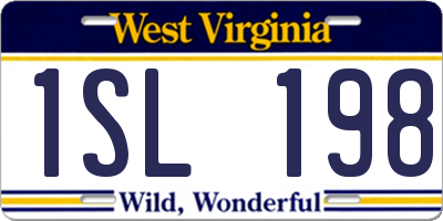 WV license plate 1SL198