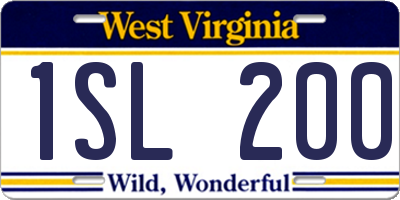 WV license plate 1SL200