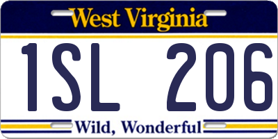 WV license plate 1SL206