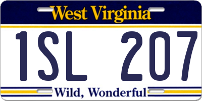 WV license plate 1SL207