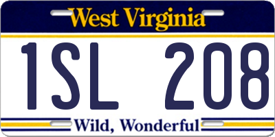 WV license plate 1SL208