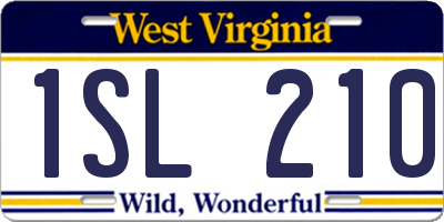 WV license plate 1SL210
