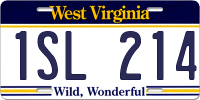 WV license plate 1SL214