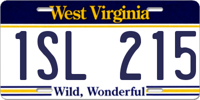 WV license plate 1SL215