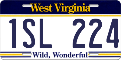 WV license plate 1SL224