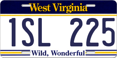 WV license plate 1SL225