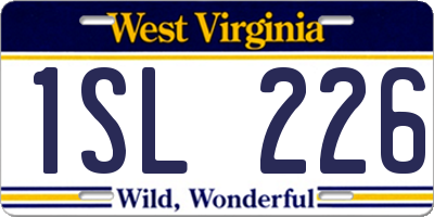 WV license plate 1SL226