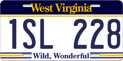 WV license plate 1SL228